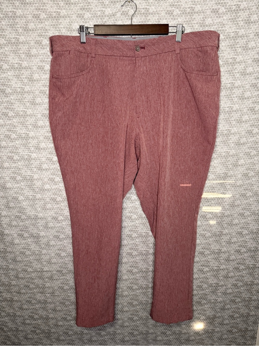Walter Hagen Men's Red Straight-Leg Stretch Pants 42x30 Big & Tall